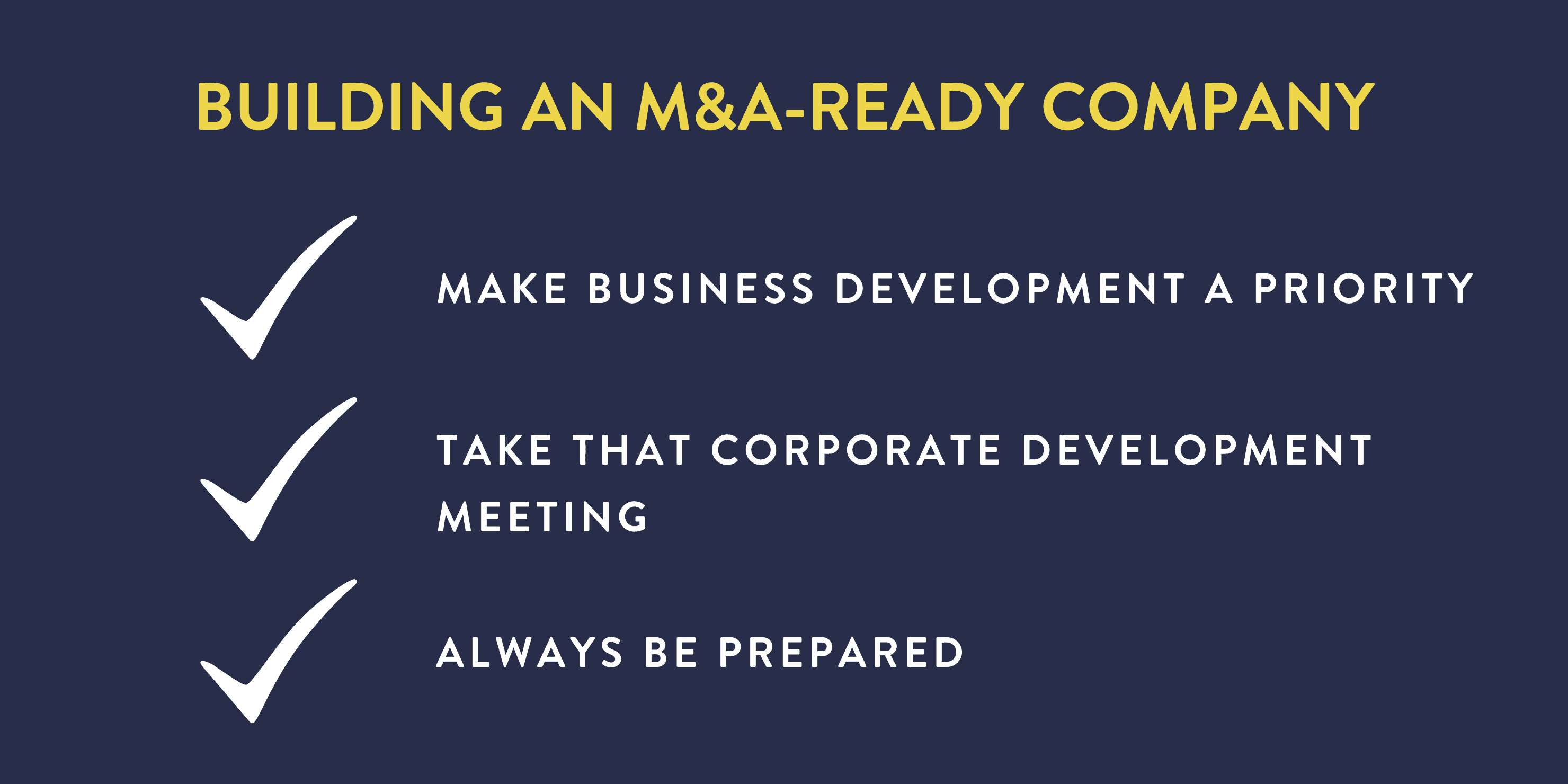 how do you build an M&A ready company