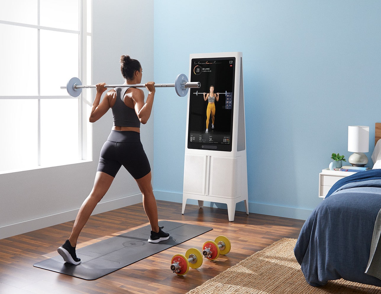 woman using tempo home fitness