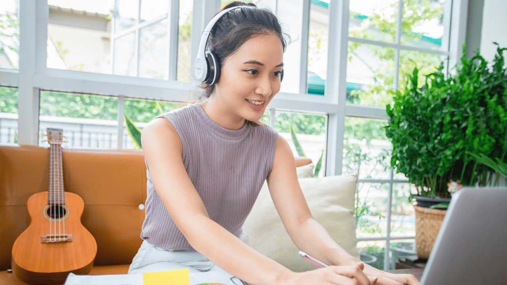 woman working from home