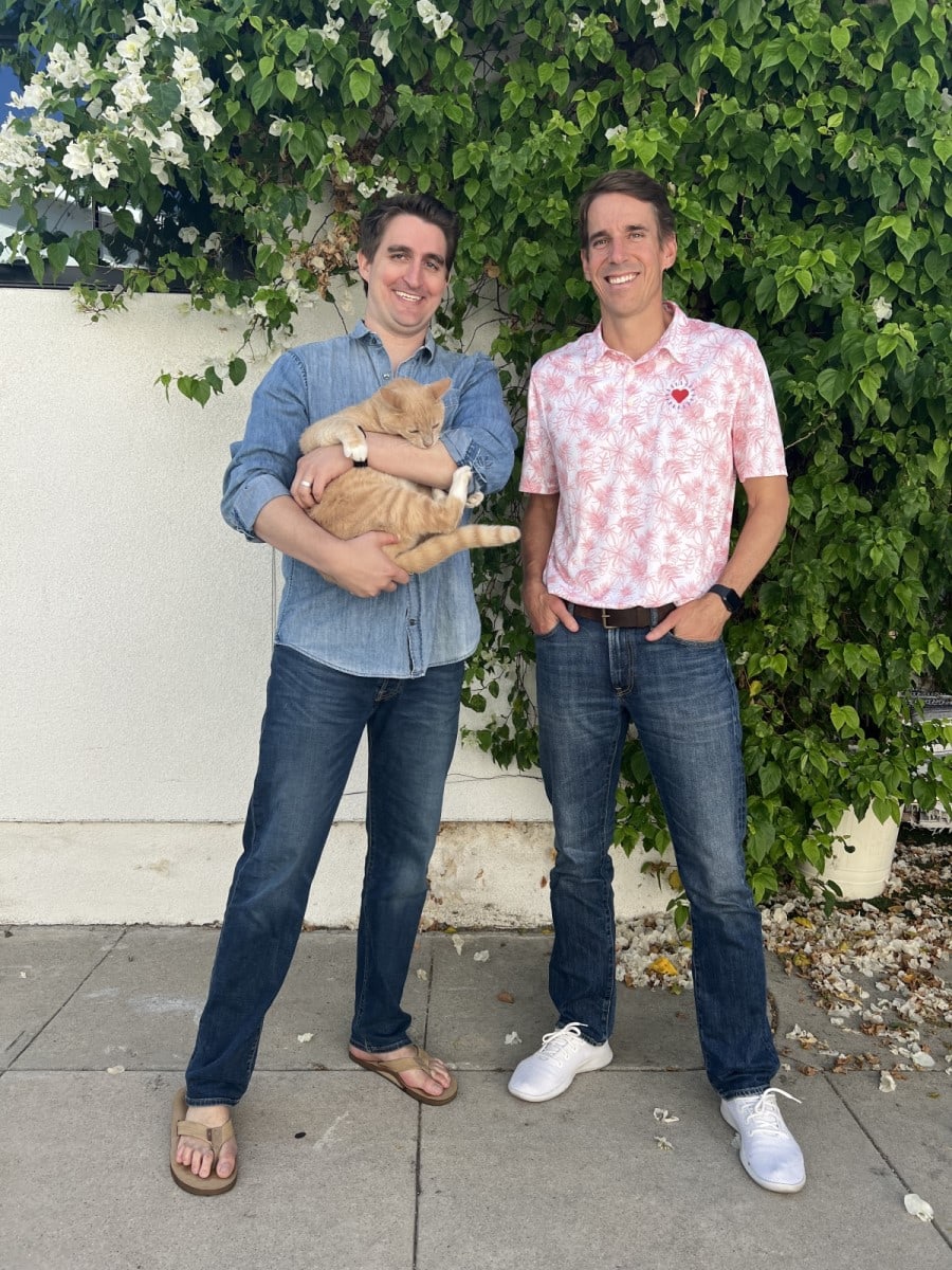 Scratch Financial founders Caleb Morse (L) and John Keatley with Hobbes