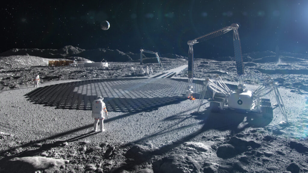 Rendering of ICON 3-d printing on the moon