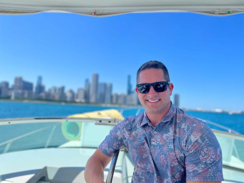 Gary Walter on a boat