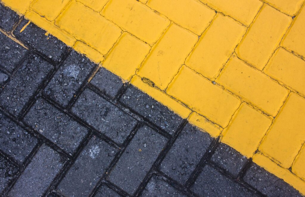 black and yellow brick road