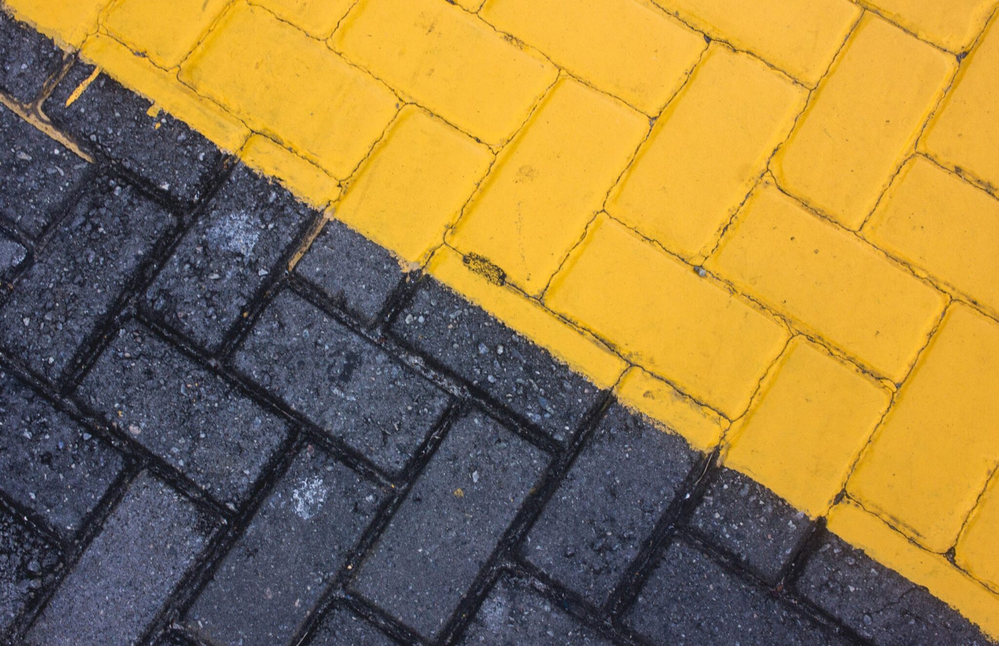 black and yellow brick road