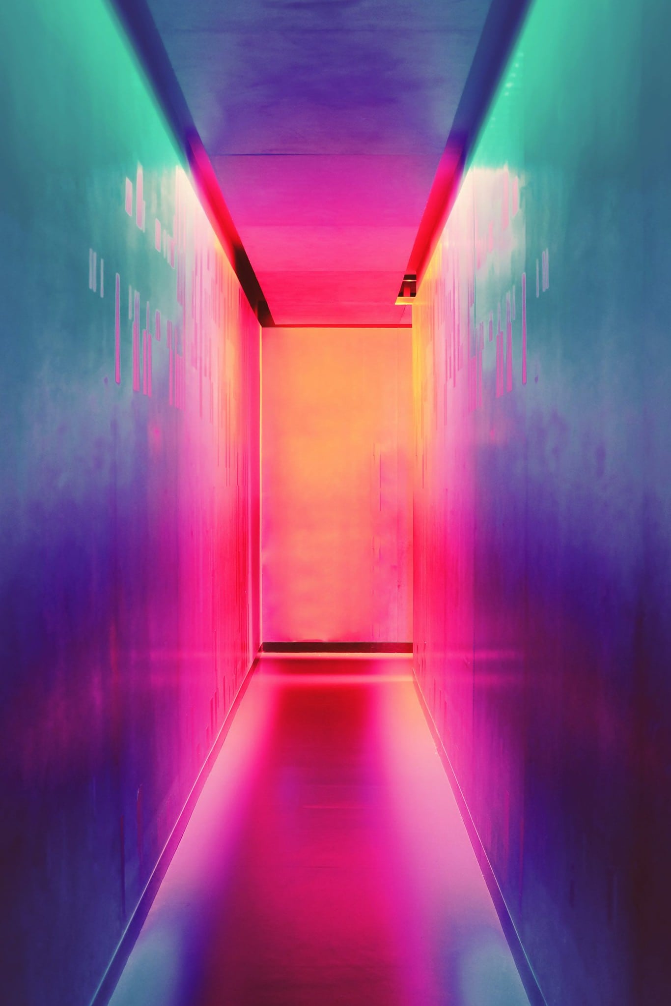 neon lit hallway