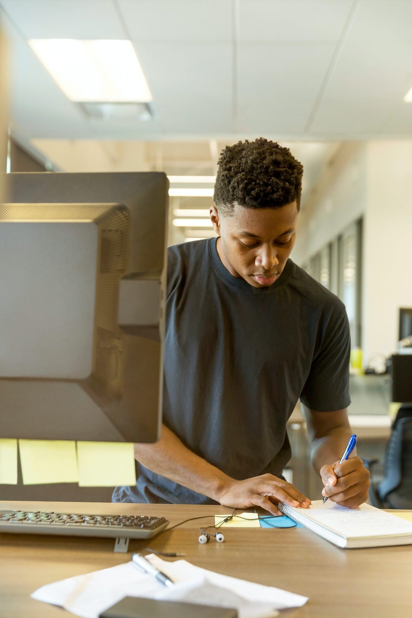 man working at desk