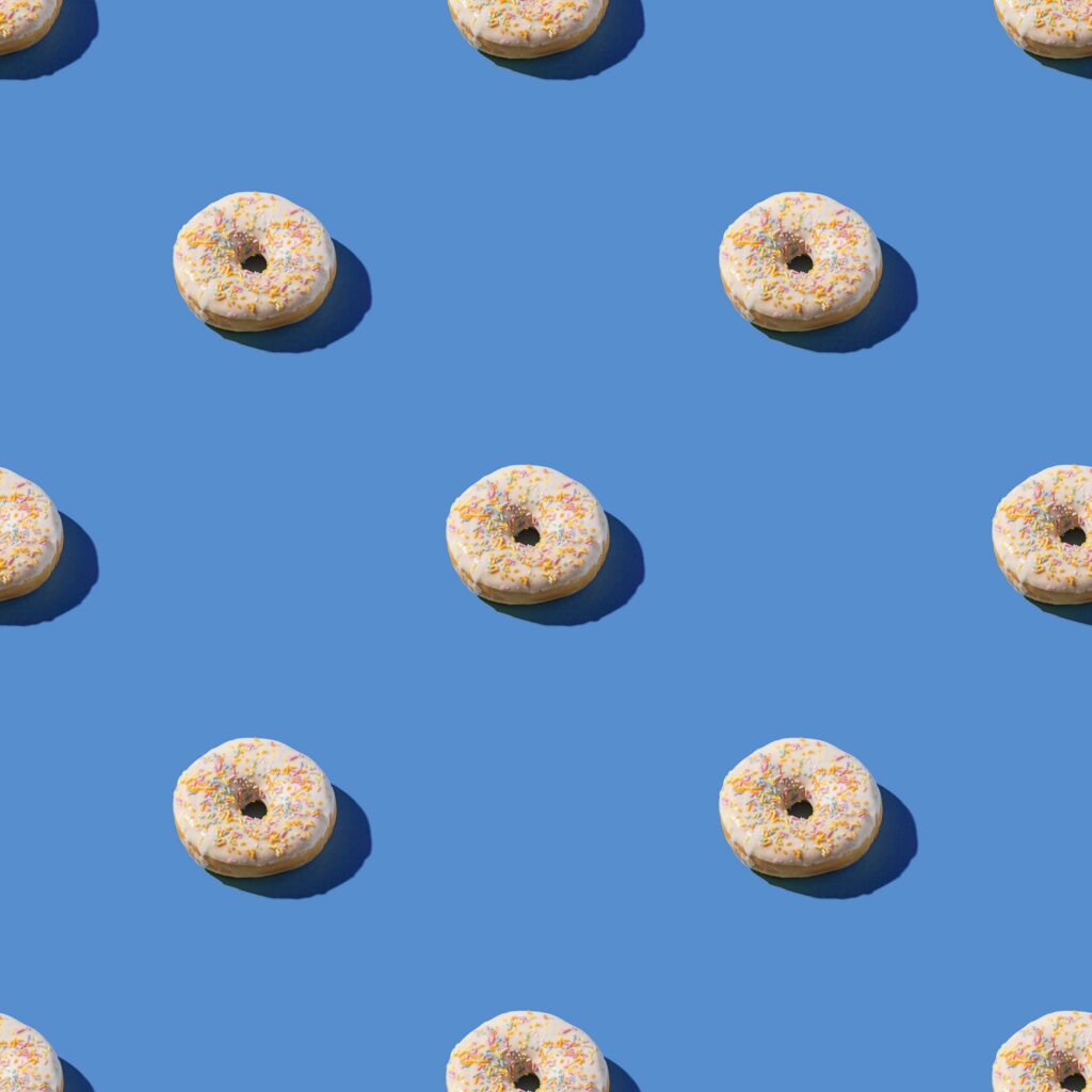 cheerios on blue background
