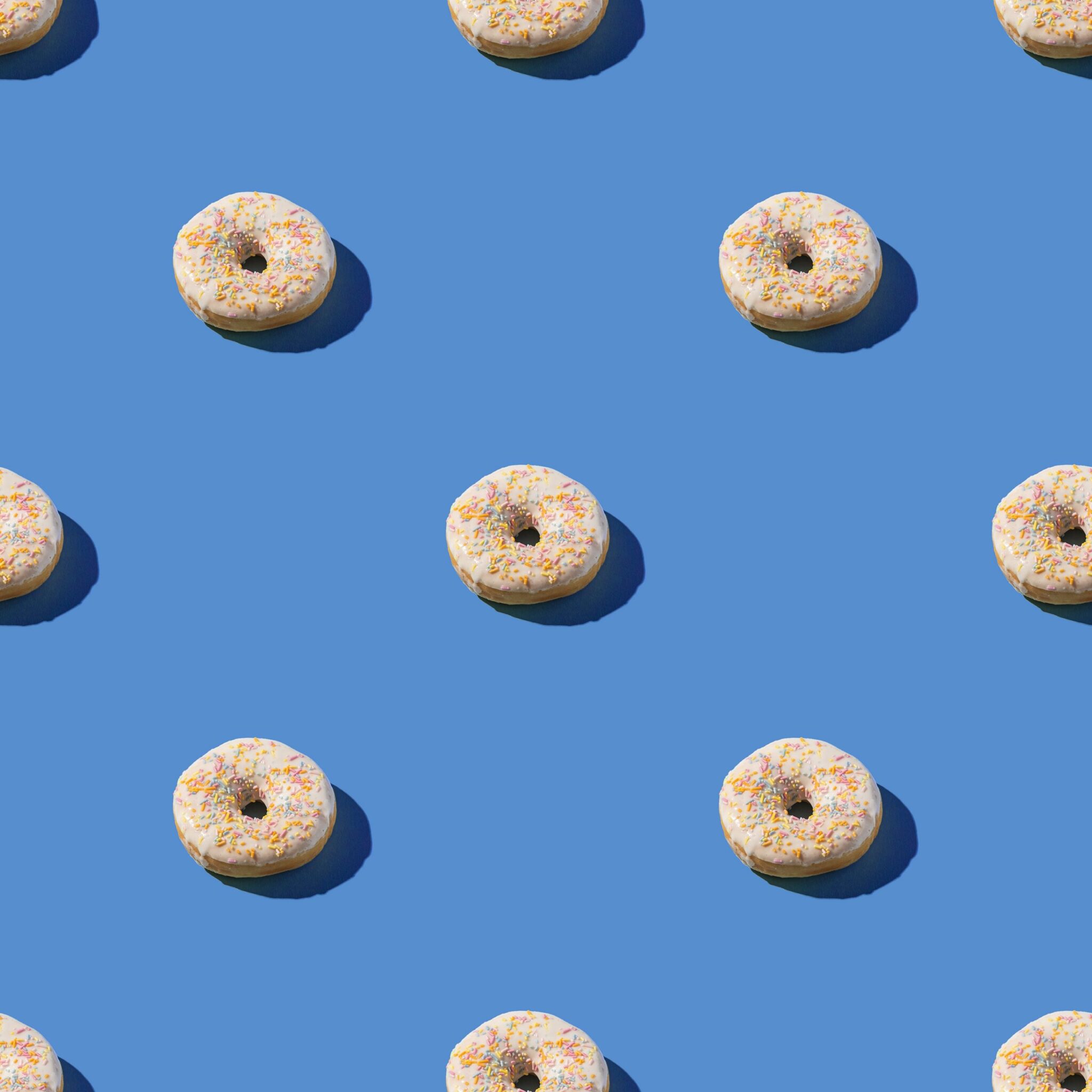 cheerios on blue background