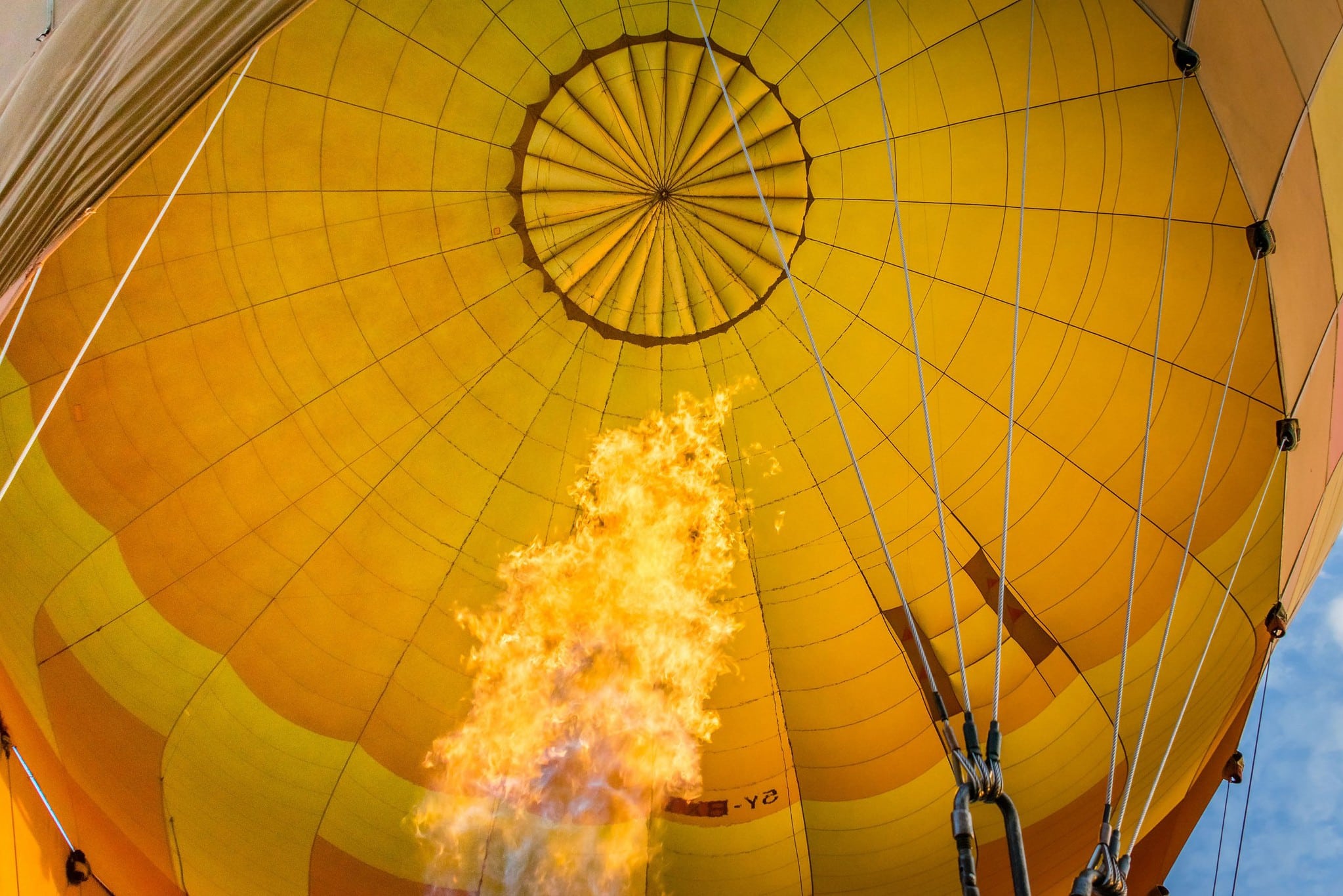 inside of hot air balloon